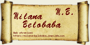 Milana Belobaba vizit kartica